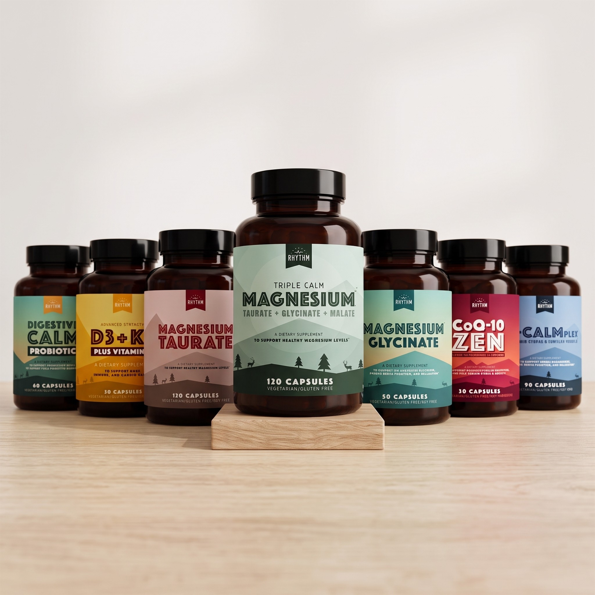Triple Calm Magnesium - 150mg of Magnesium Taurate, Glycinate, and Malate (120 capsules)