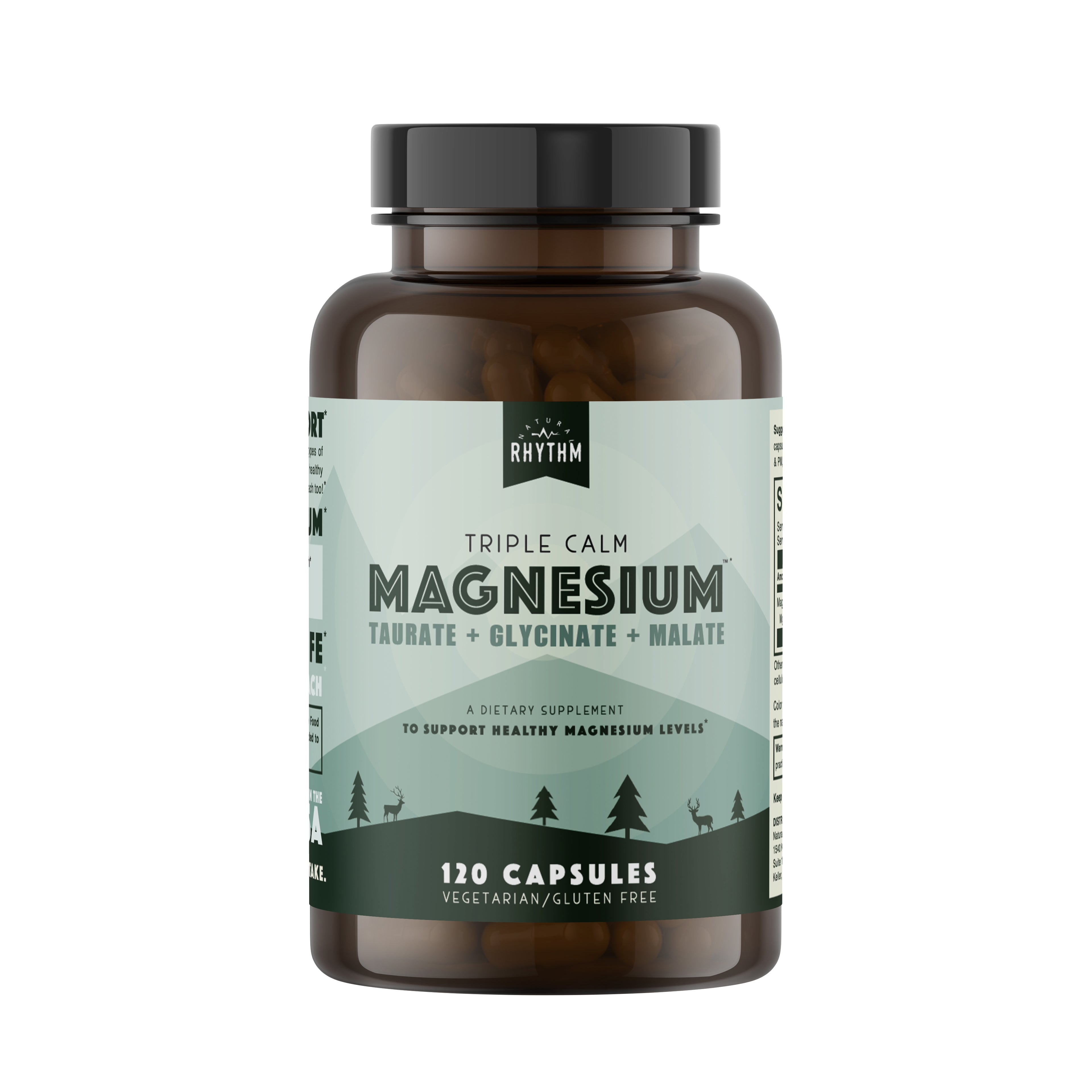 Triple Calm Magnesium - 150mg of Magnesium Taurate, Glycinate, and Malate (120 capsules)
