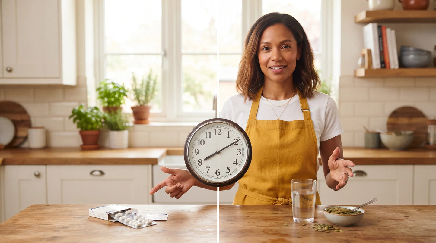 woman in her late 30s with warm caramel complexion and shoulder-length relaxed natural hair - Natural Rhythm Nutrition