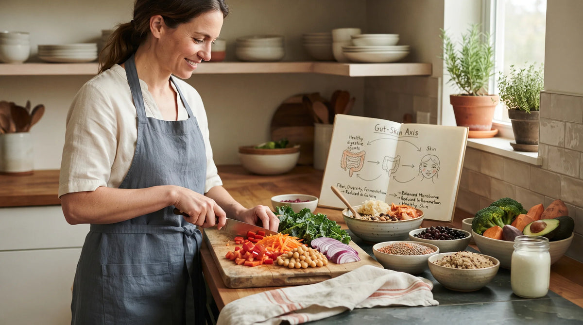 An adult preparing a colorful fiber-rich meal with vegetables - Natural Rhythm Nutrition
