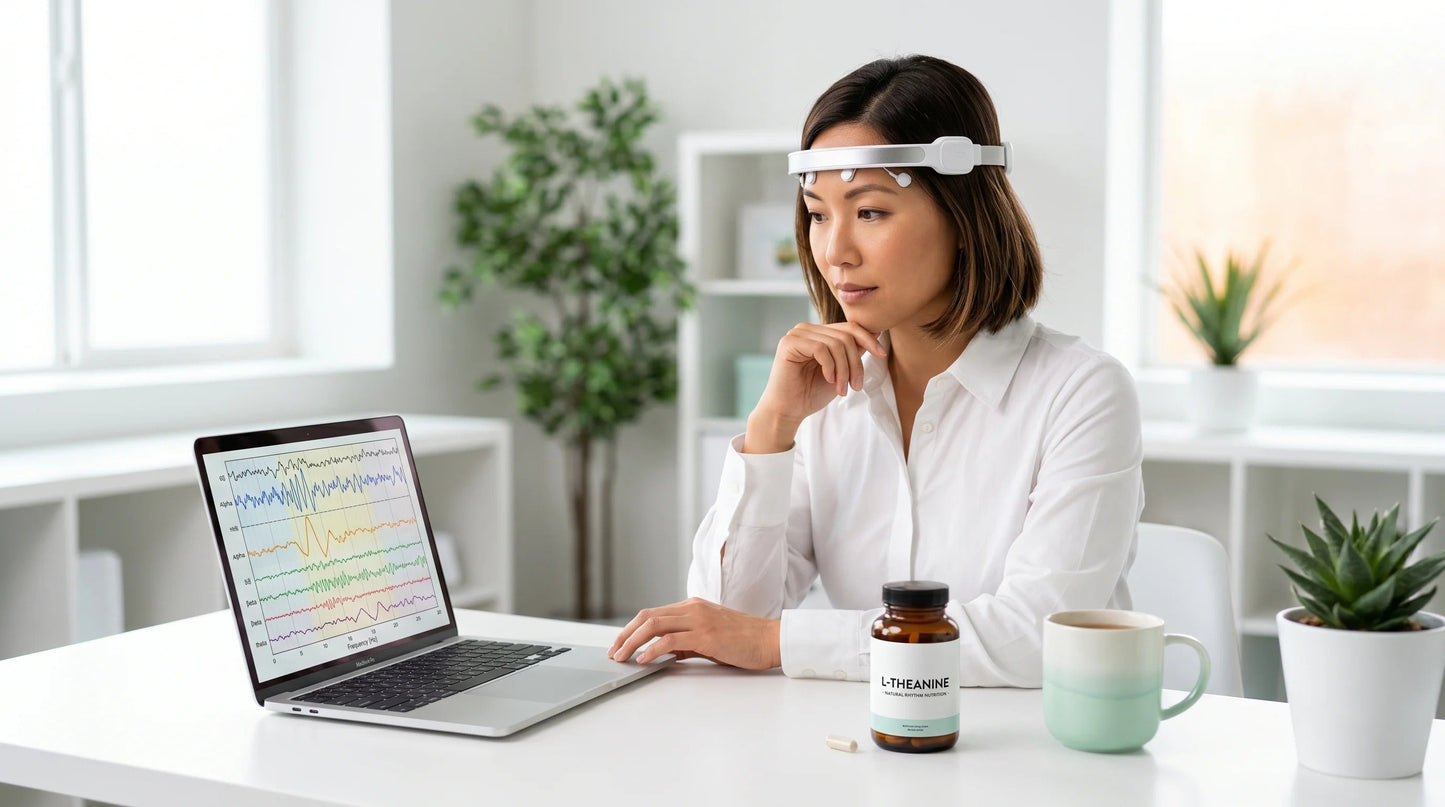 woman in her early 30s with warm East-Asian complexion wearing a crisp white structured blouse — Natural Rhythm Nutrition