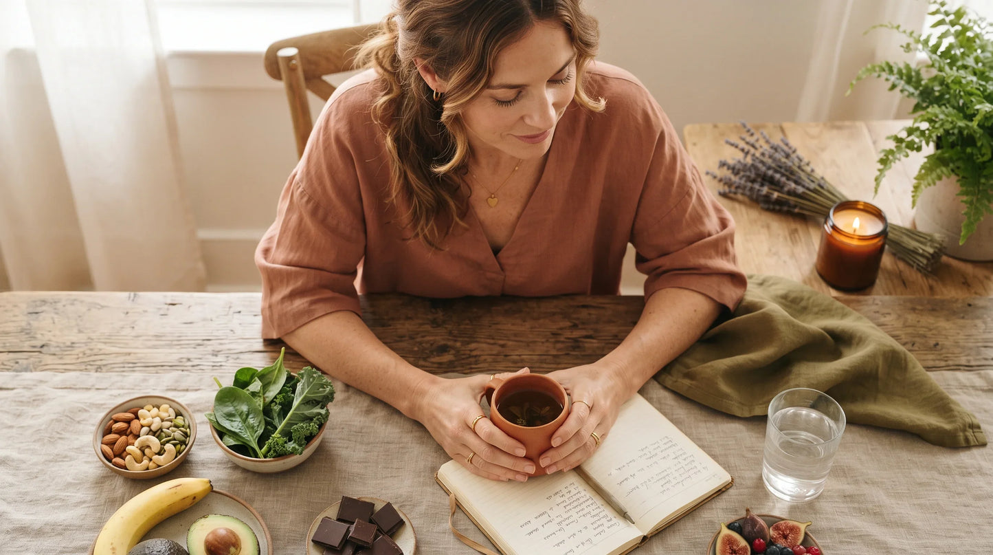 A woman in her mid-30s looking calm and focused - Natural Rhythm Nutrition