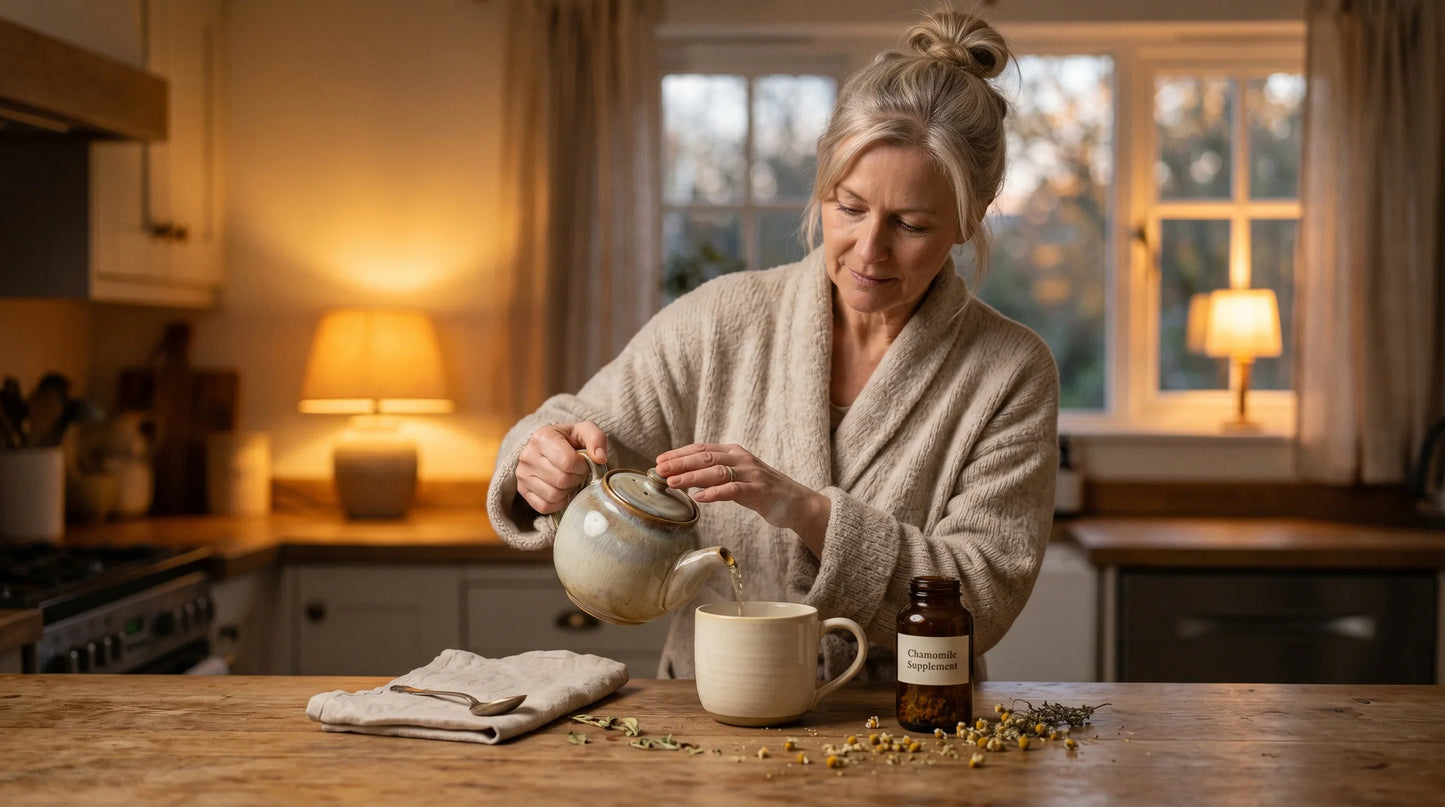woman in her mid-50s with fair Northern European complexion and ash-blonde hair in a casual bun - Natural Rhythm Nutrition