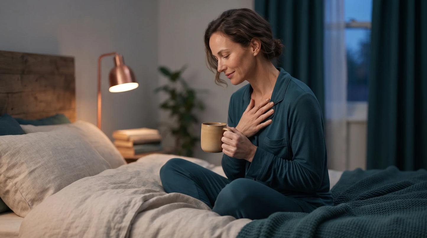 A calm adult preparing for sleep in the evening - Natural Rhythm Nutrition