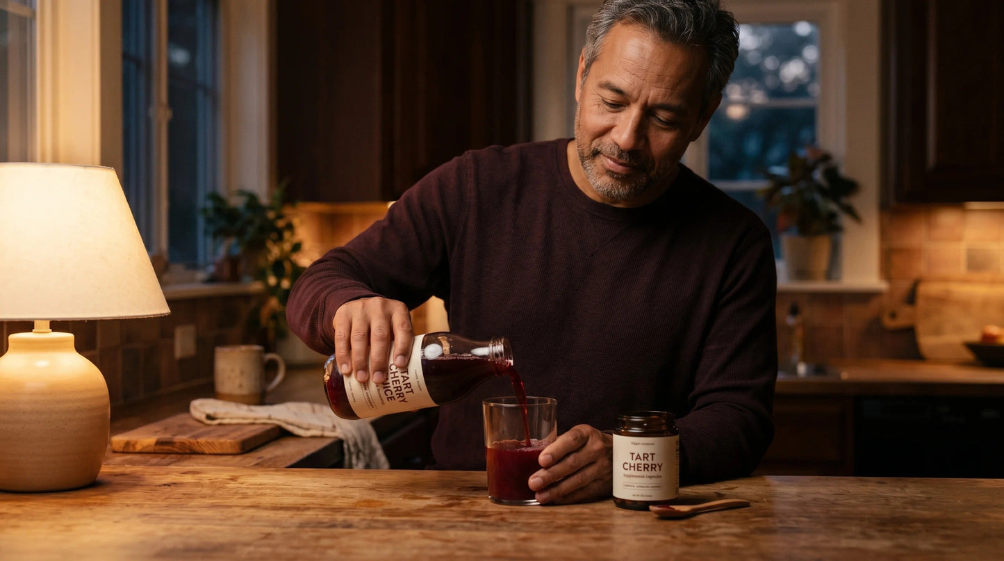 man in his mid-50s with warm medium complexion wearing a relaxed dark-burgundy long-sleeve top — Natural Rhythm Nutrition