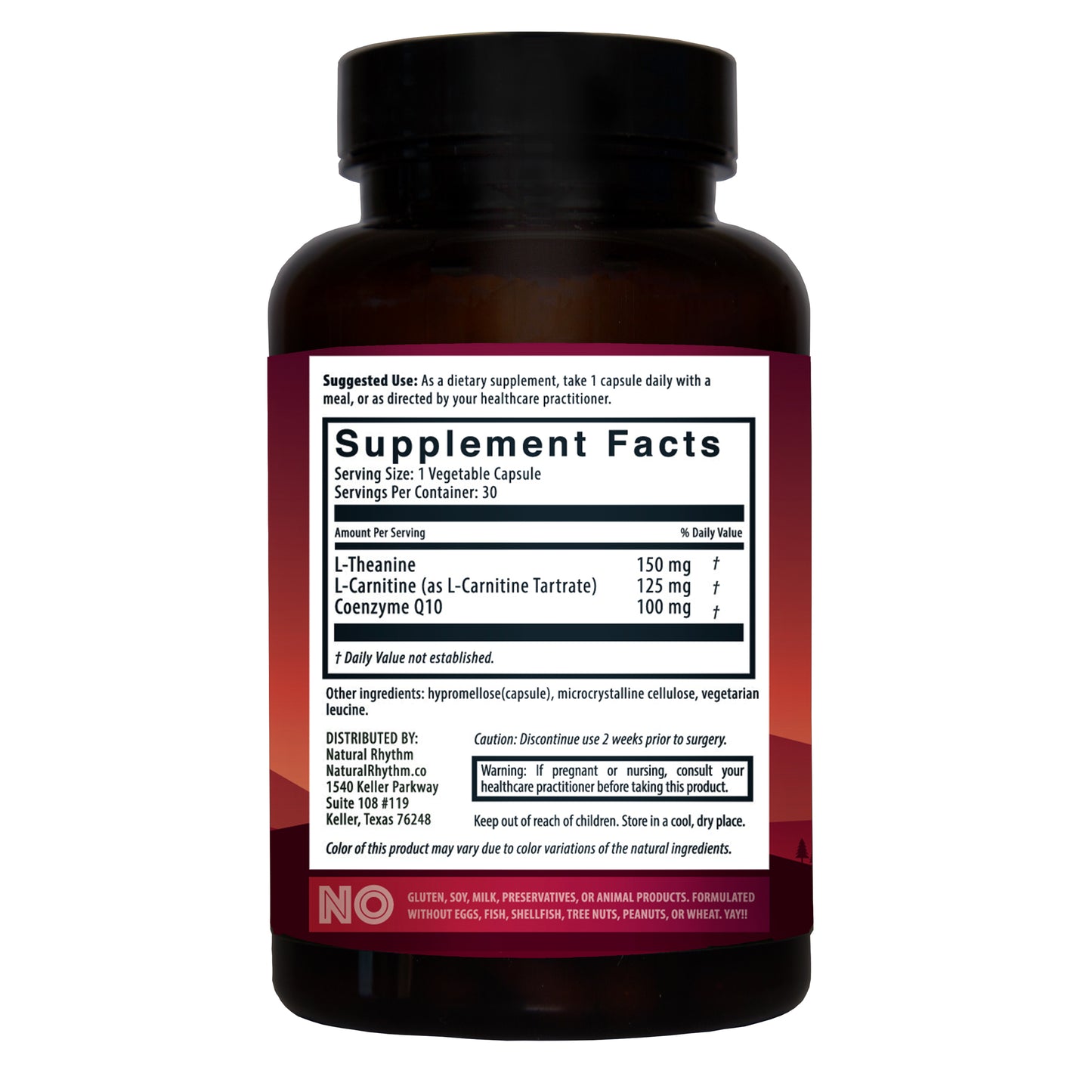 CoQ10 ZEN - CoQ10 + L-Carnitine + L-Theanine (30 Capsules) Natural Rhythm Nutrition CoQ10 ZEN - CoQ10 + L-Carnitine + L-Theanine (30 Capsules) Natural Rhythm Nutrition