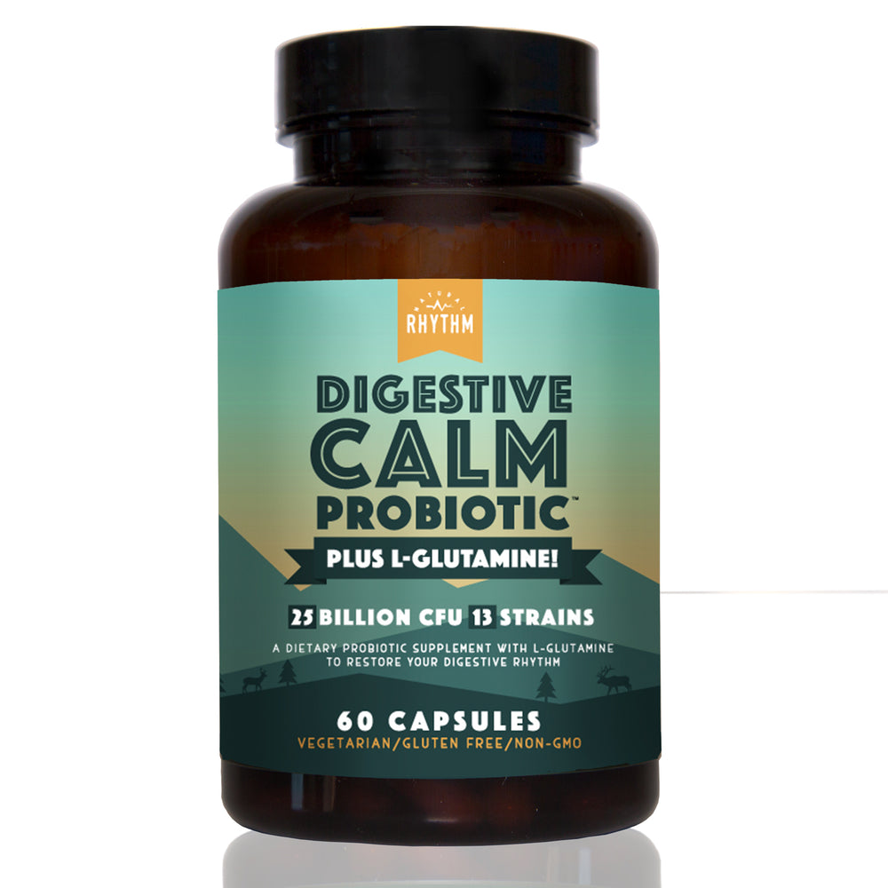 Digestive Calm Probiotic (Plus L-Glutamine) - 25 Billion CFU 13 Unique Strains for Better Digestion