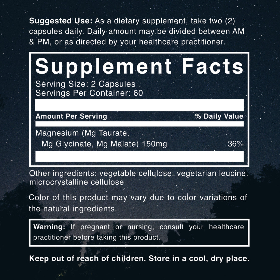 Triple Calm Magnesium - 150mg of Magnesium Taurate, Glycinate, and Mal ...